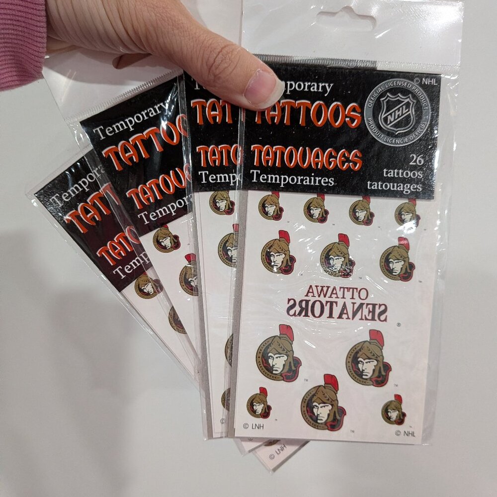 *3/$10* 4 Brand New Packages of Ottawa Senators Face Tattoos